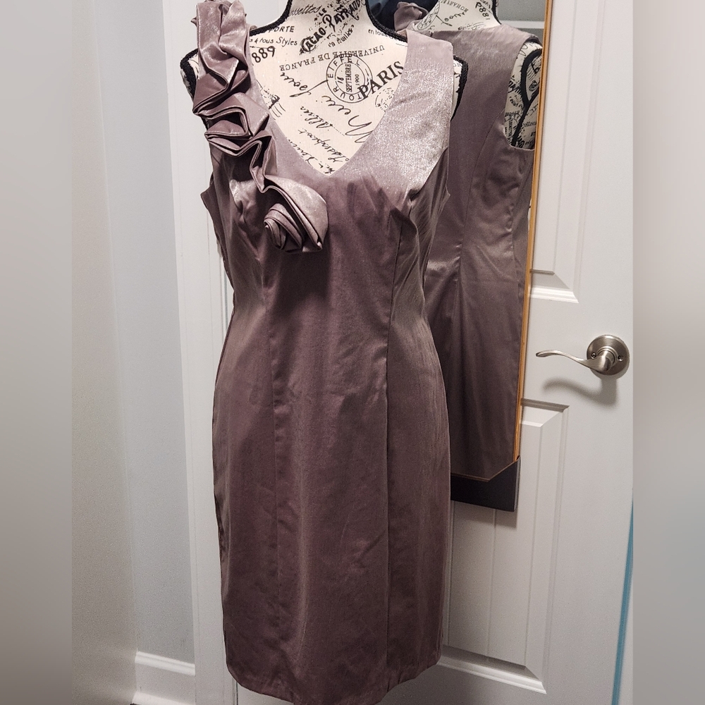 Roulette Tan Shimmer Party Dress